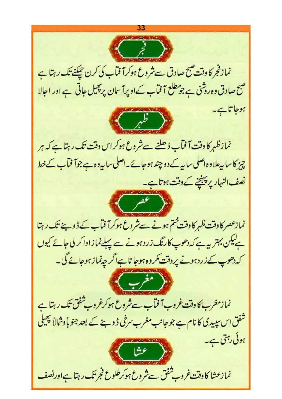 نماز کا طریقہ، صفحہ ۳۳